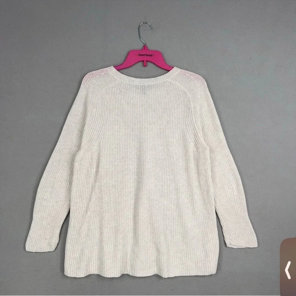 Eileen Fisher Organic Cotton Tencel Ribbed Crewneck Sweater White S